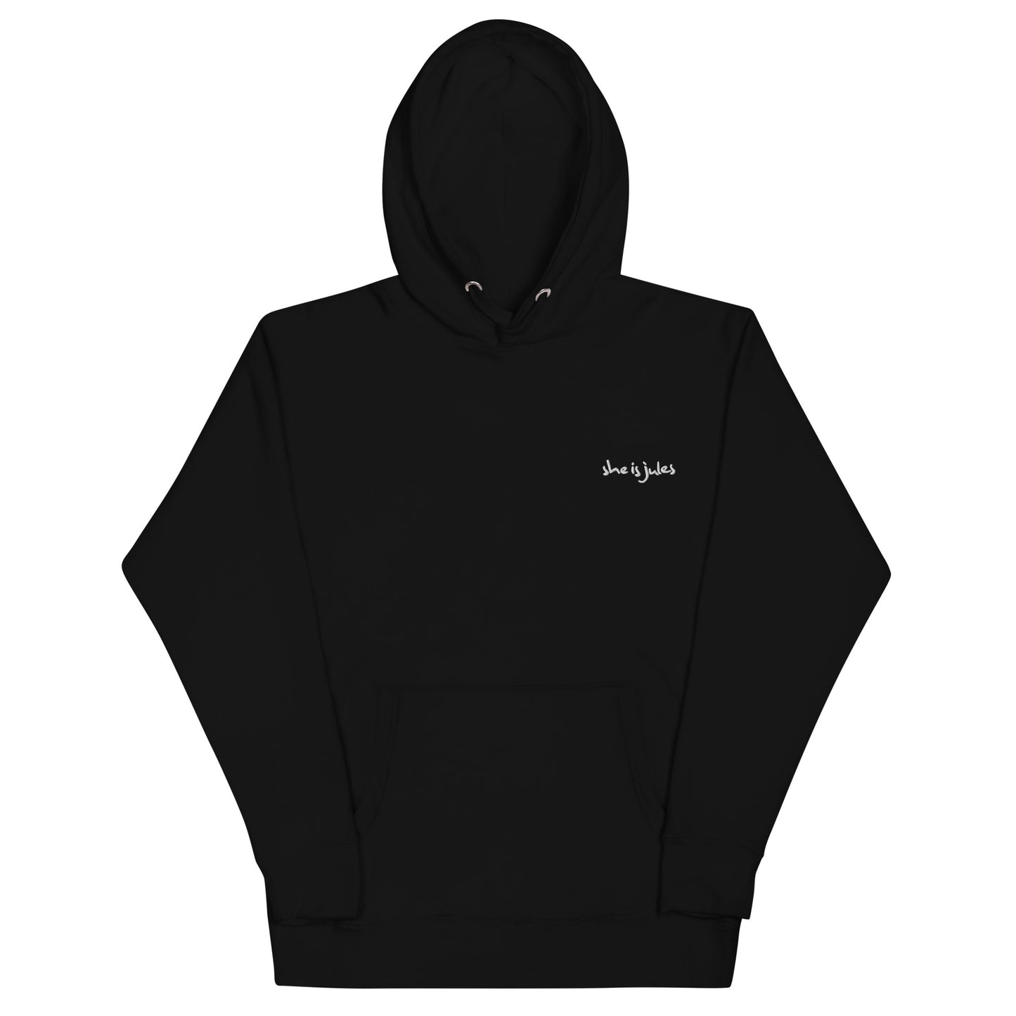 Premium Embroidery Copy Paste Hoodie She Is Jules Official Merch Spotify Apple Music Bay Area Outerwear Streetwear Black Front