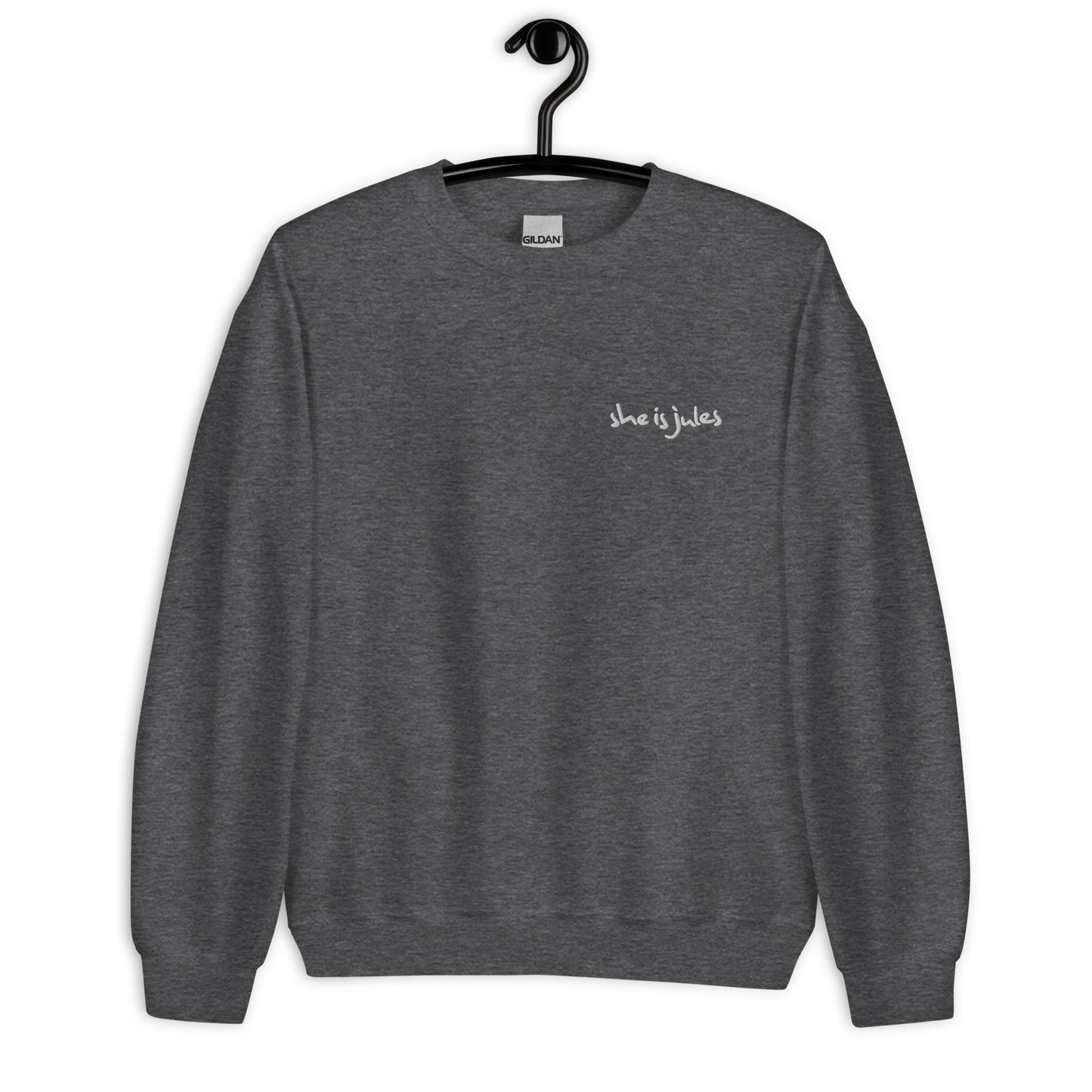 Unisex She Is Jules "Do Therapists?" Crew Neck - Embroidered Logo, Printed Back