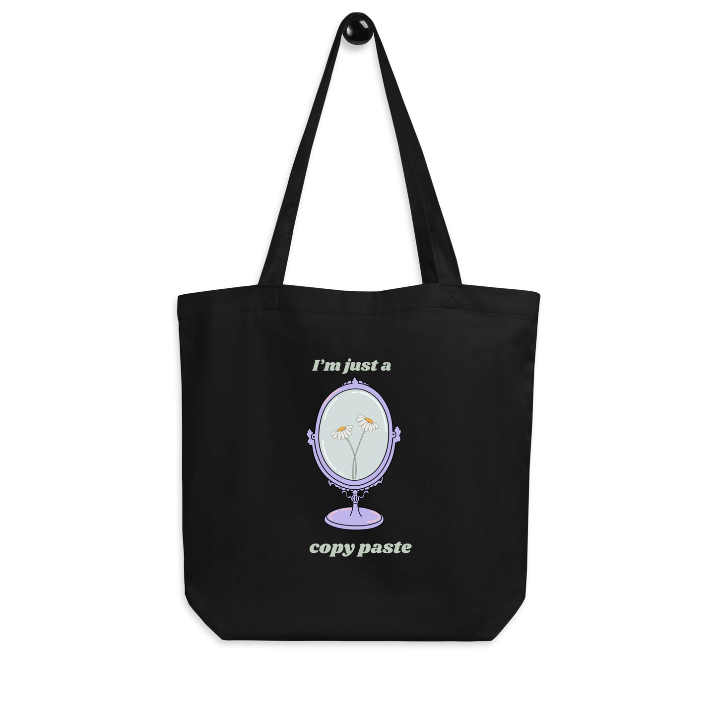 Copy Paste Tote Bag She Is Jules Official Music Merch Black front hung