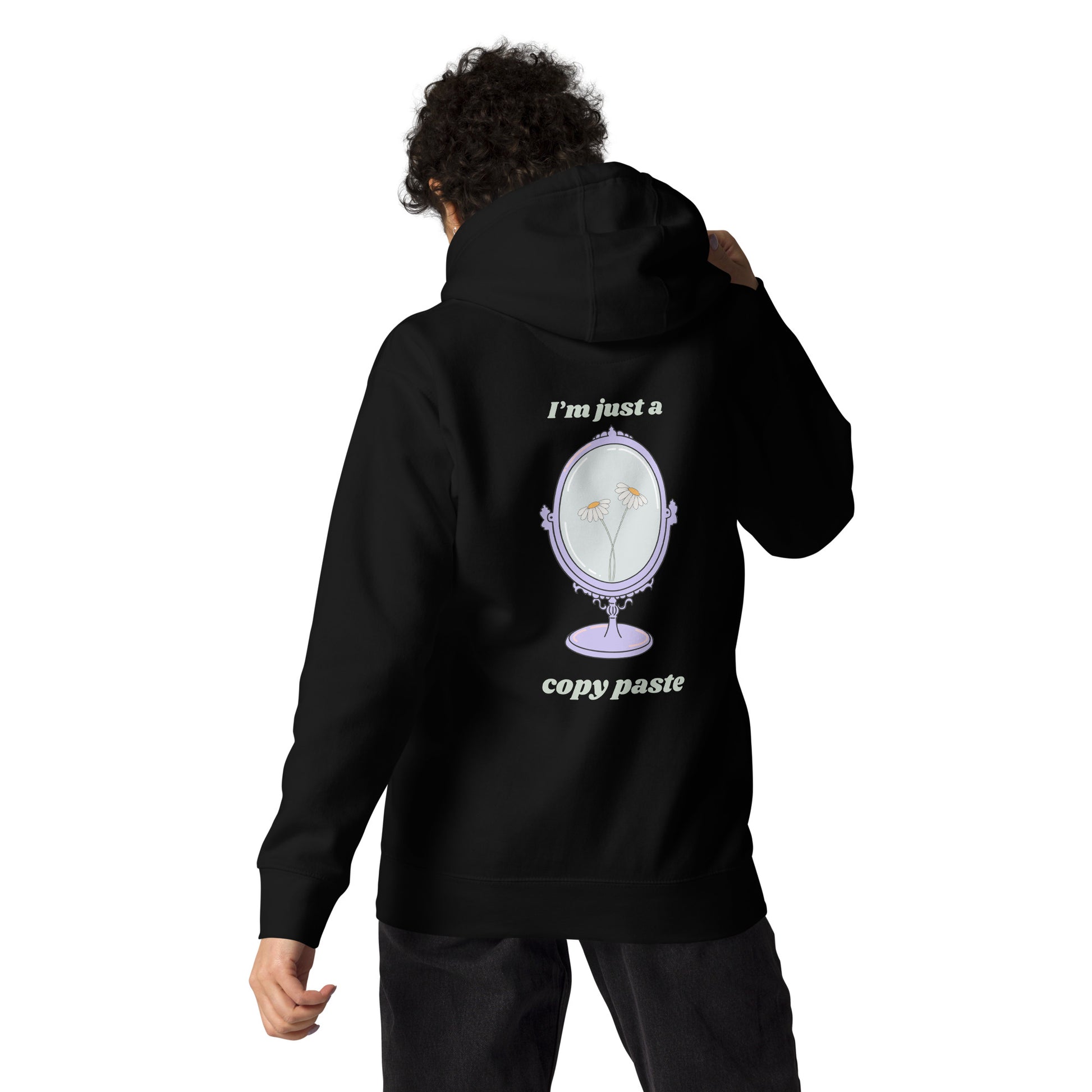 Premium Embroidery Copy Paste Hoodie She Is Jules Official Merch Spotify Apple Music Bay Area Outerwear Streetwear Back Male Model