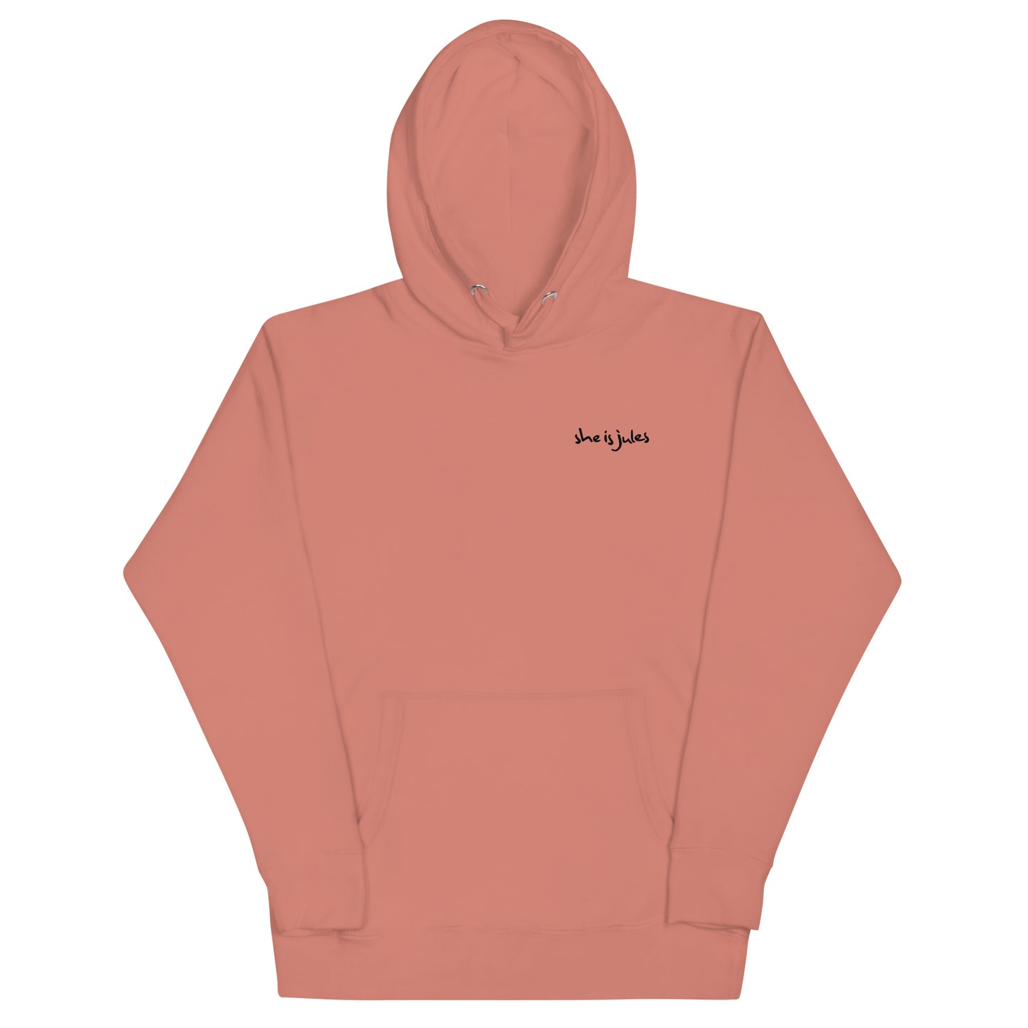 Printed SIJ Copy Paste Pastel Hoodies She Is Jules Official Music Merch on Spotify and Apple Music Bay Area Streetwear Red front